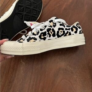 Converse Black and White Animal Print Sneakers